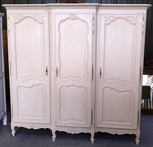 superb vintage french 3 door armoire
